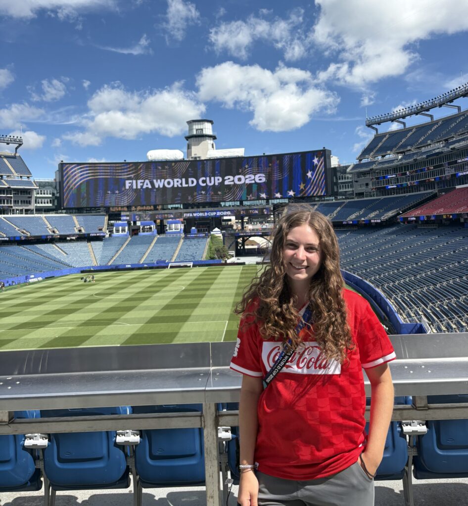 student interning a Boston Stadium during FIFA