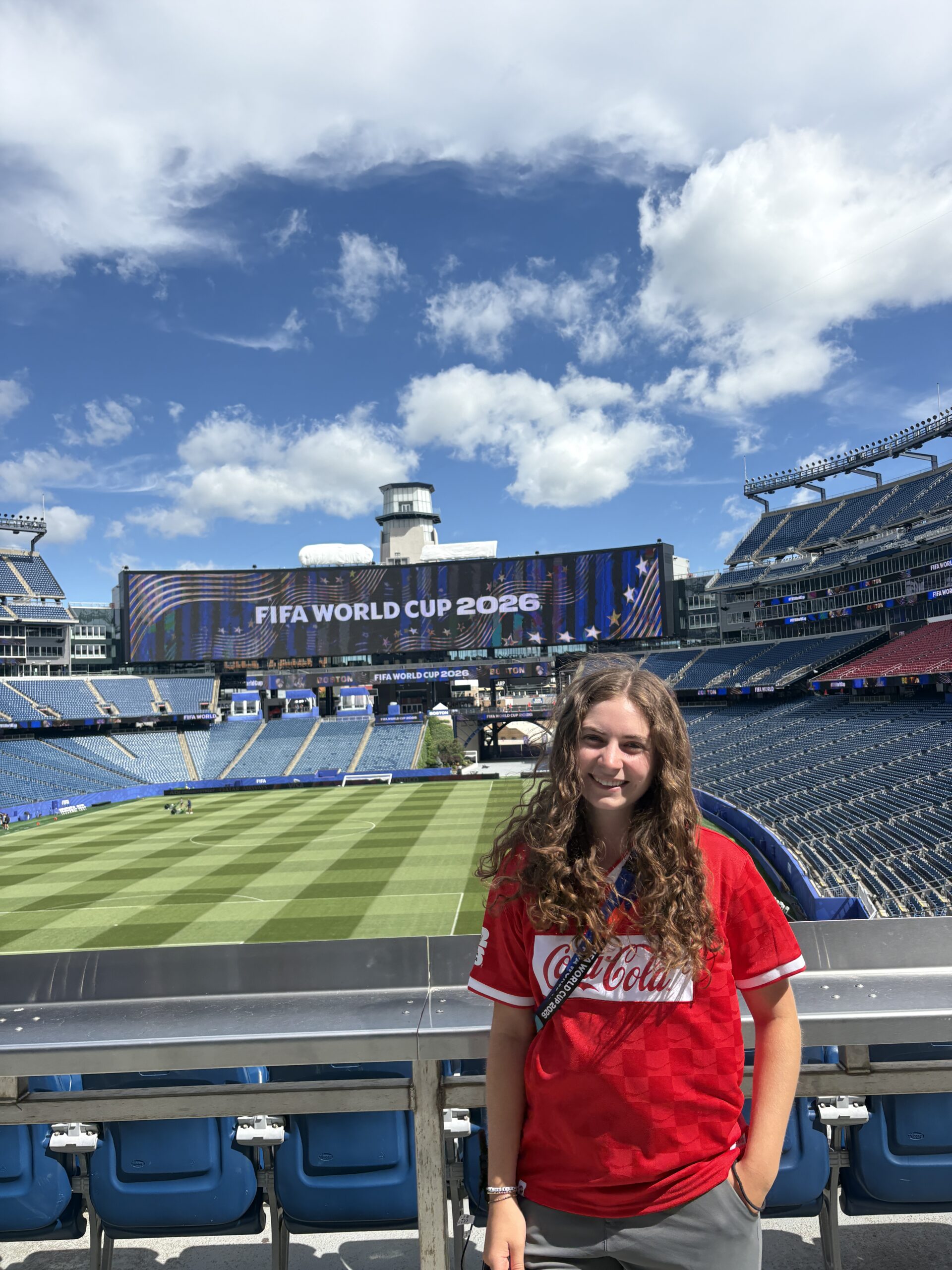 student interning at fifa, boston stadium