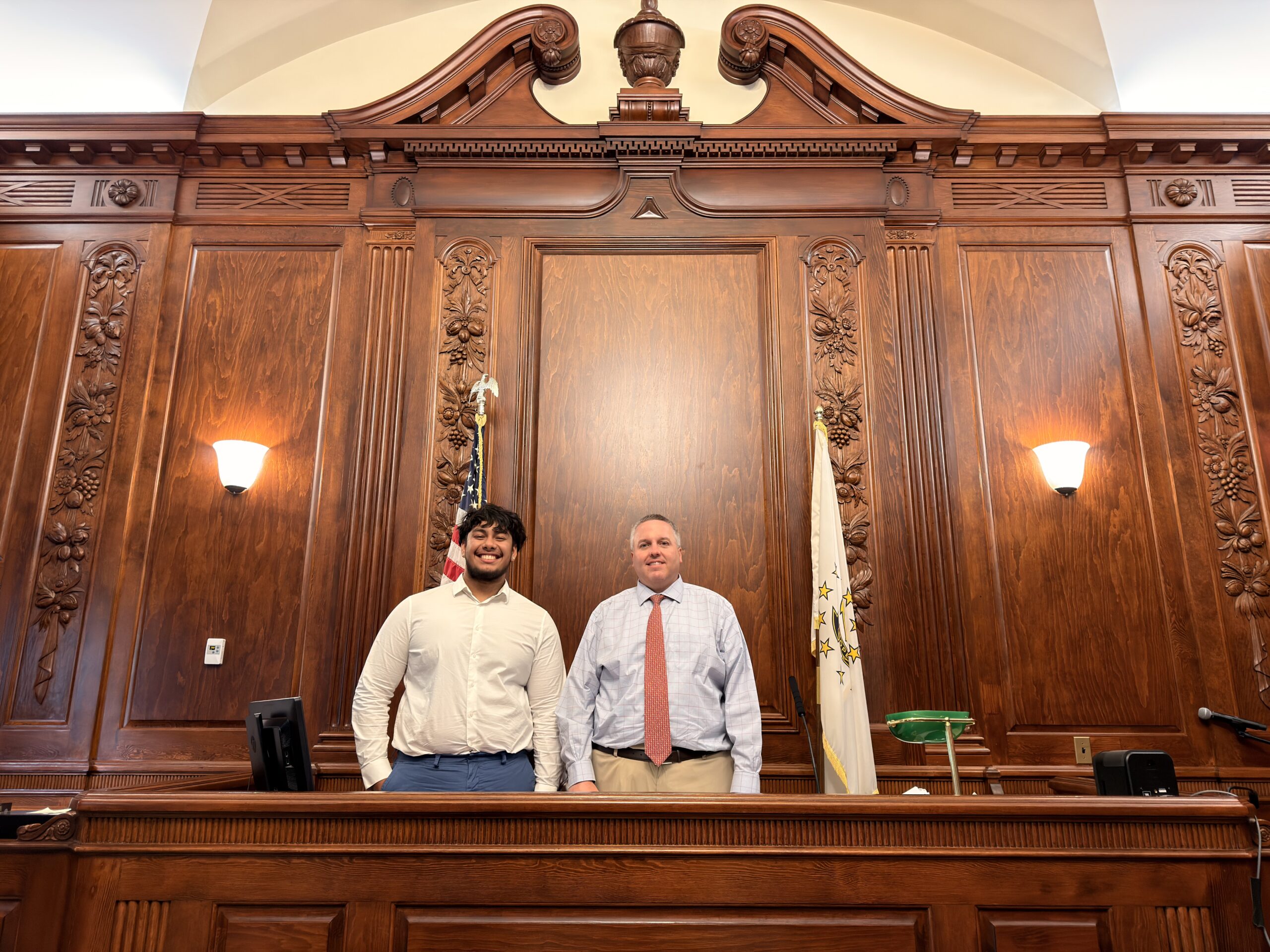 student at courthouse