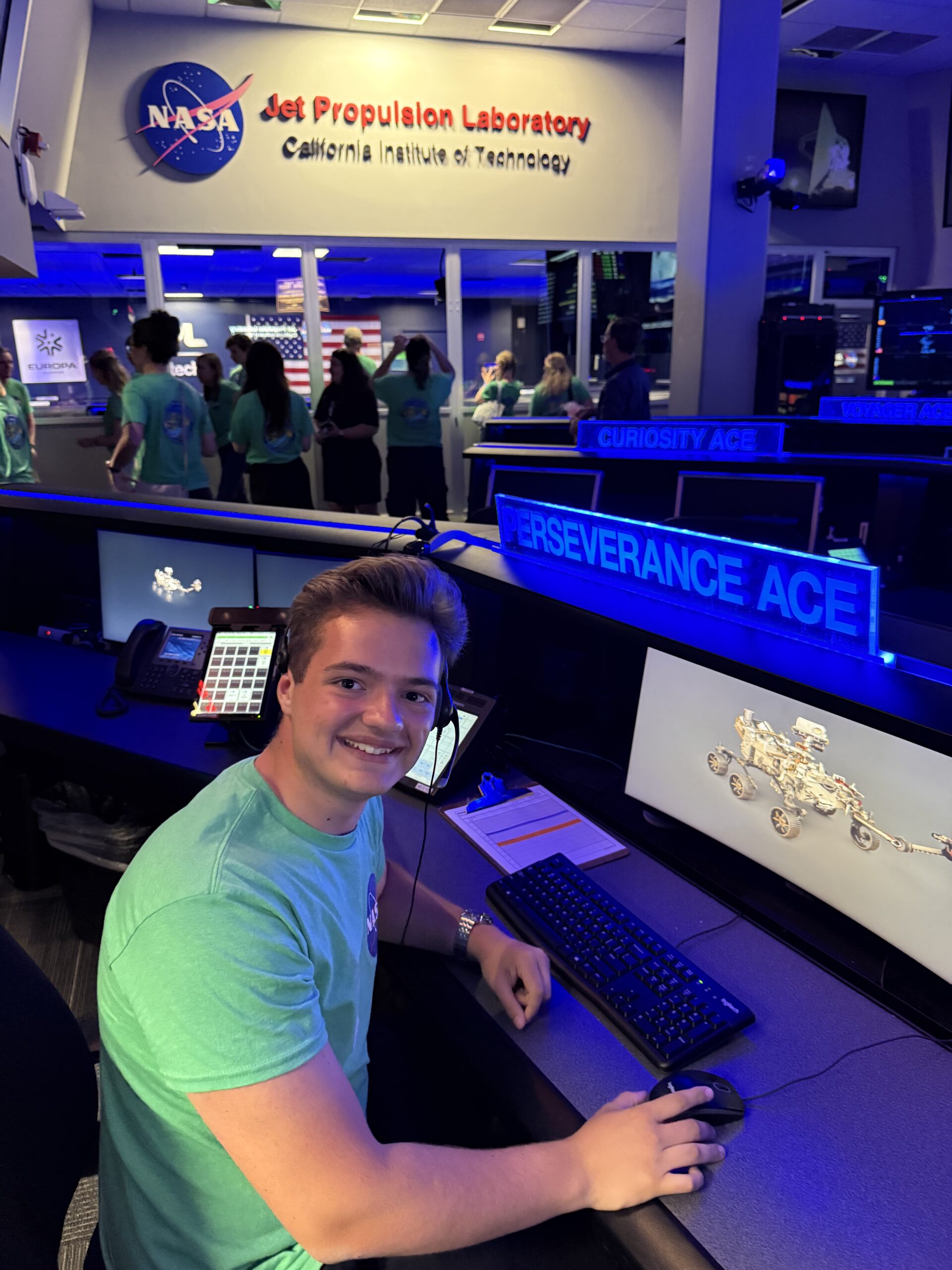 Student interning at NASA